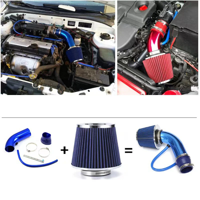 Universal 3" 76mm Car Refitted Winter Mushroom Head Air Filter Intake Pipe Filter High Flow Air Aluminum Pipe Kit air intake kit