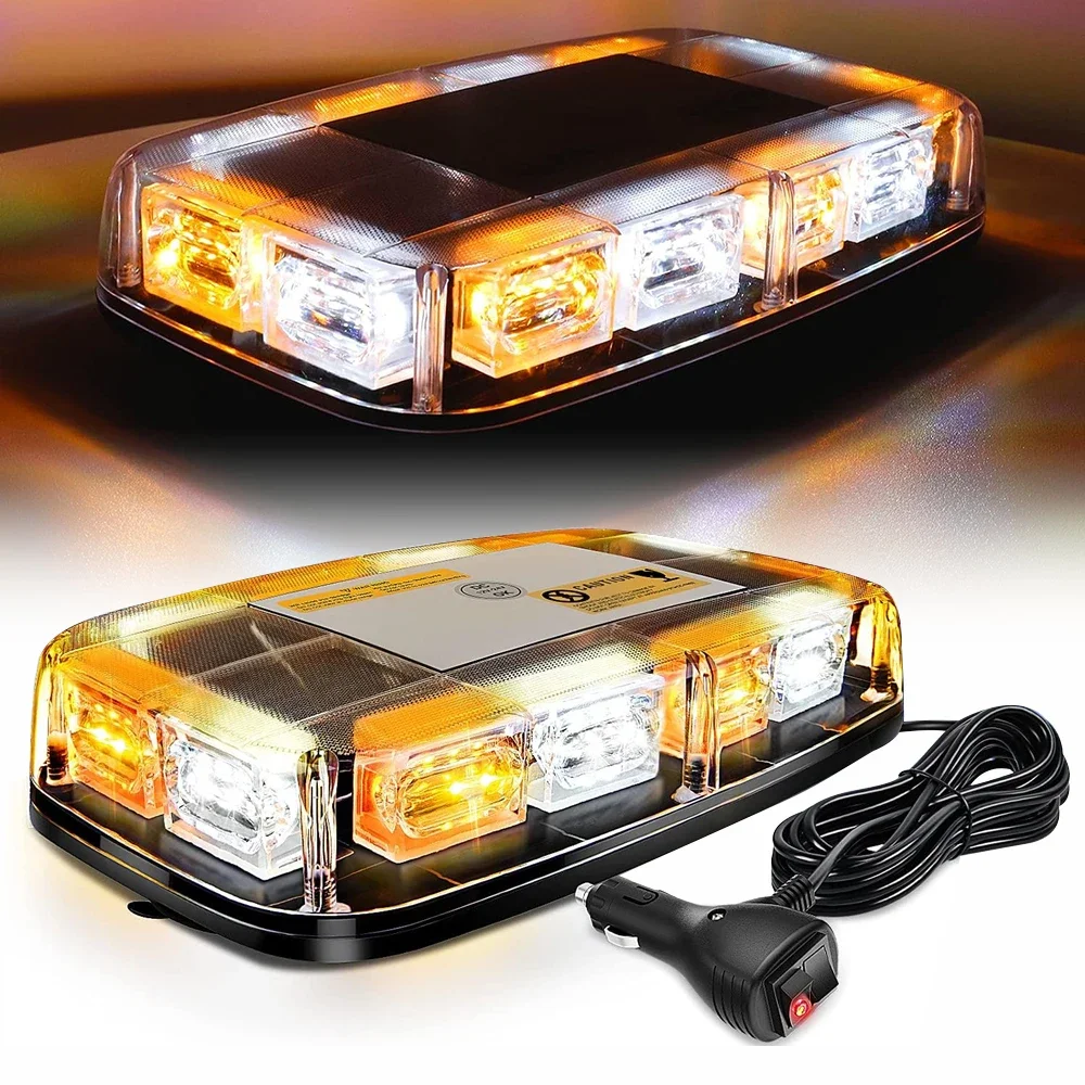 

Фонарь-стробоскоп, фонарь, 48 светодиодов, янтарный, белый, магнитный аварийный мигающий фонарь, фонарь для автомобиля, 12/24 в