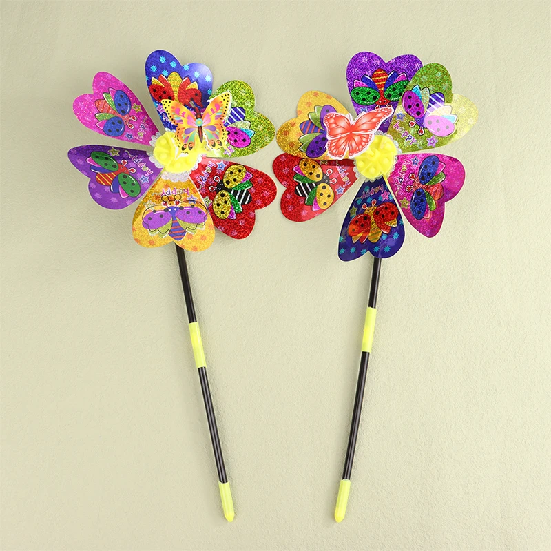 1Pc Cartoon Animal 3D Pinwheel Colorful Sequin Windmill Home Garden Decoration Wind Spinner Whirligig Yard Decor Outdoor Kid Toy wind spinner toys