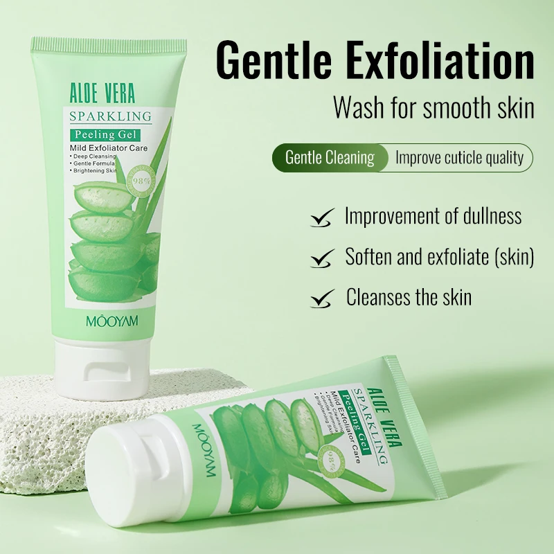 Face Moisturizing Aloe Vera Gel Facial Cleanser Aloe Vera Sparkling Peeling Gel Deep Cleansing Skin Care 4