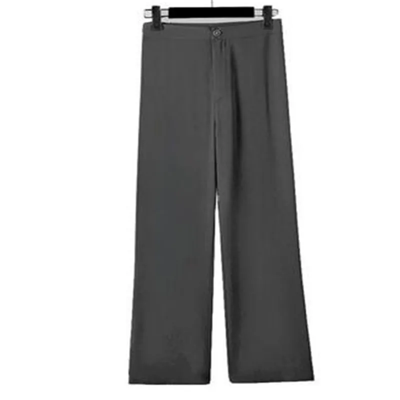2023 Spring Korean Popular Satin Jacket Blazer Casual Wide Leg Trousers Two-piece Elegant Women's Pants Suit Office Outufits