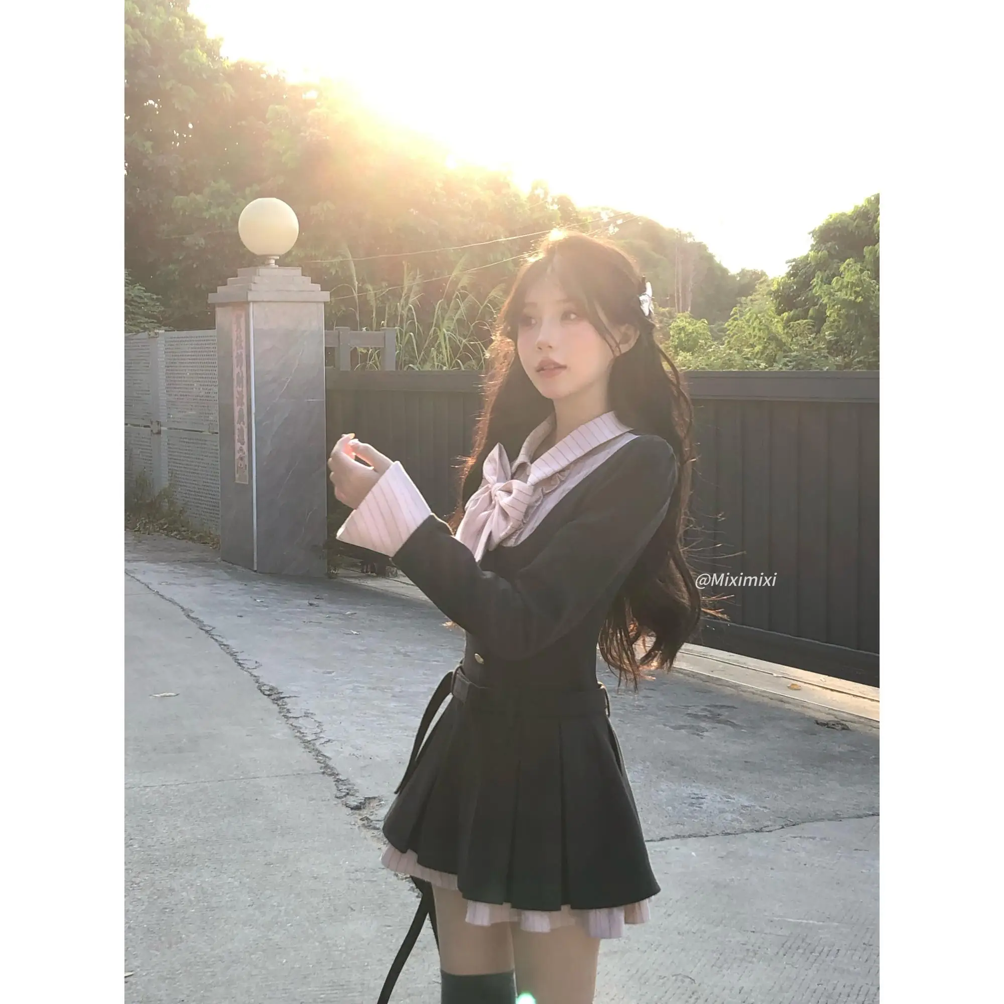 Y2K Blazer Dresses for Women Preppy Style Autumn New Patchwork Long Sleeve Pleated A-line Bow Korean Fashion Female Clothing