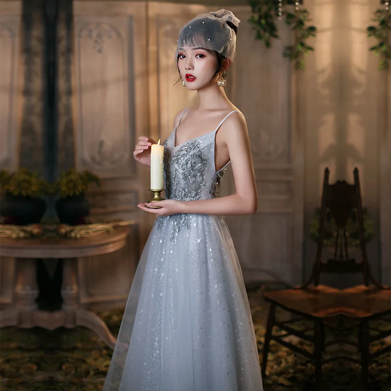 

Bling Bling Women A-Line Evening Dresses Sequins Shiny Prom Party Gowns Formal Occasion Vestido De Noche Abendkleider