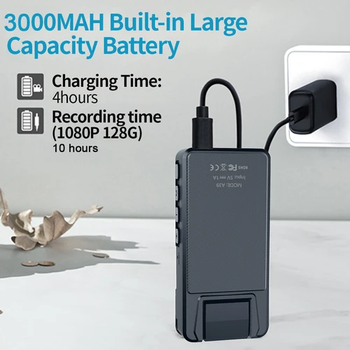 Vandlion A39 풀 1080P HD 미니 카메라, 3000mAh 캠코더 바디 마운트 캠, 소형 180 ° 회전 자전거 카메라, 스포츠 DV 자동차 DVR 웹캠 5