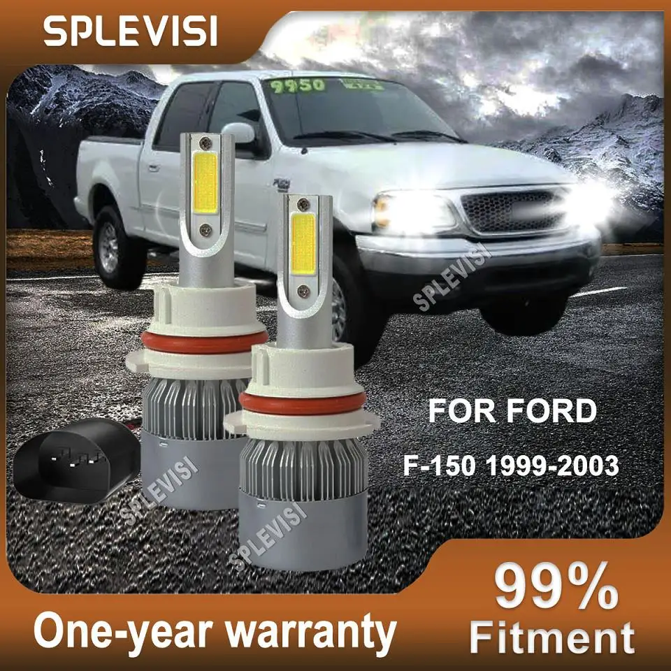 

2x LED Headlight High/Low Beam Bulb 6000K White Conversion Bulbs Kit For Ford F-150 1999-2003 2000 2001 2002