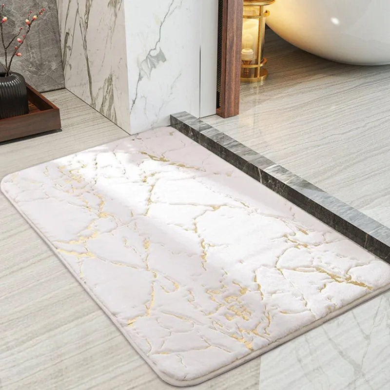 Tappeto Da Bagno Assorbente 50x80 Cm Lavabile In Lavatrice - Grigio Morbido Per Doccia E Cucina - 2