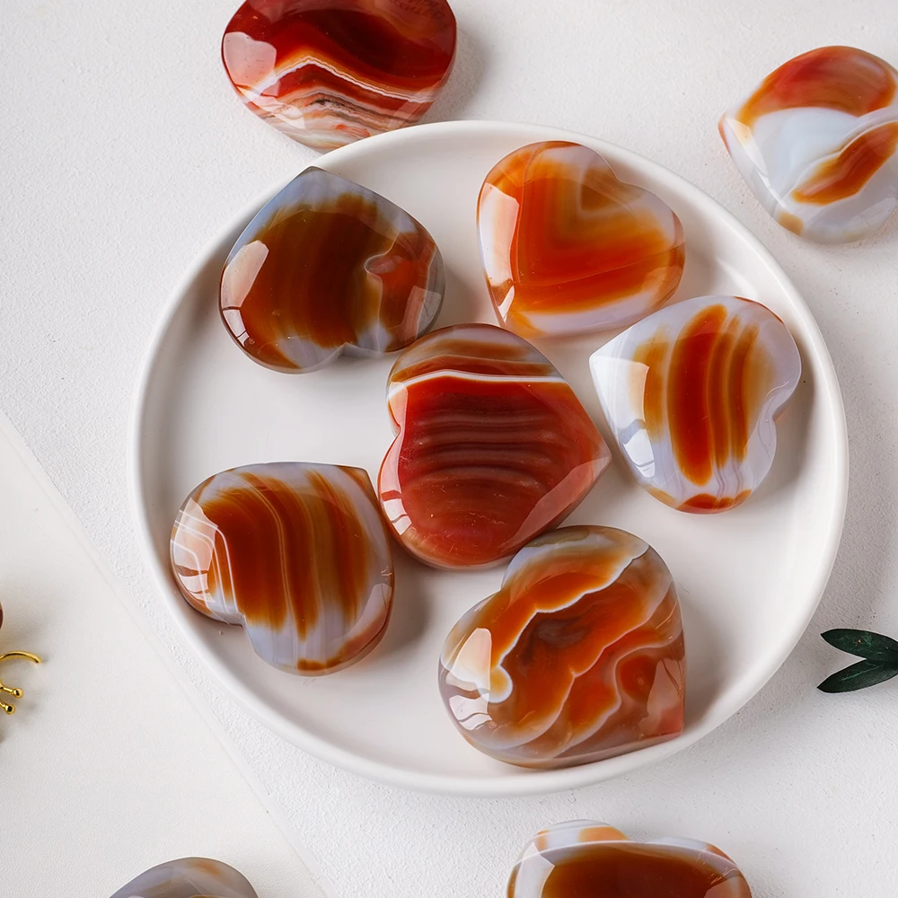 Red Agate Heart Shaped Healing Gemstone