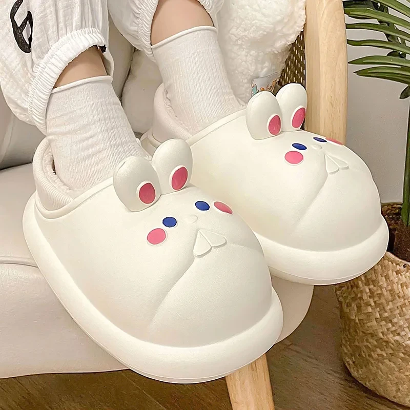 

A232ZXWWinter Rabbit Slippers EVA Women Indoor Outdoor Wear Soft Thick Cover heel Non-slip Cute Design
