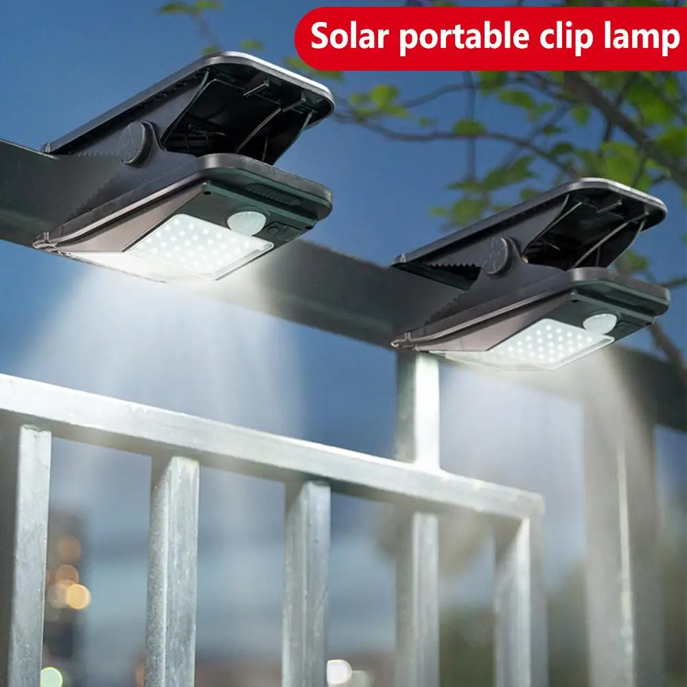 72led Solar Clip Light Super Bright IP67 Waterproof Human Body Sensor Wall Lamp Garden Lights For Outdoor Garden and Terrace