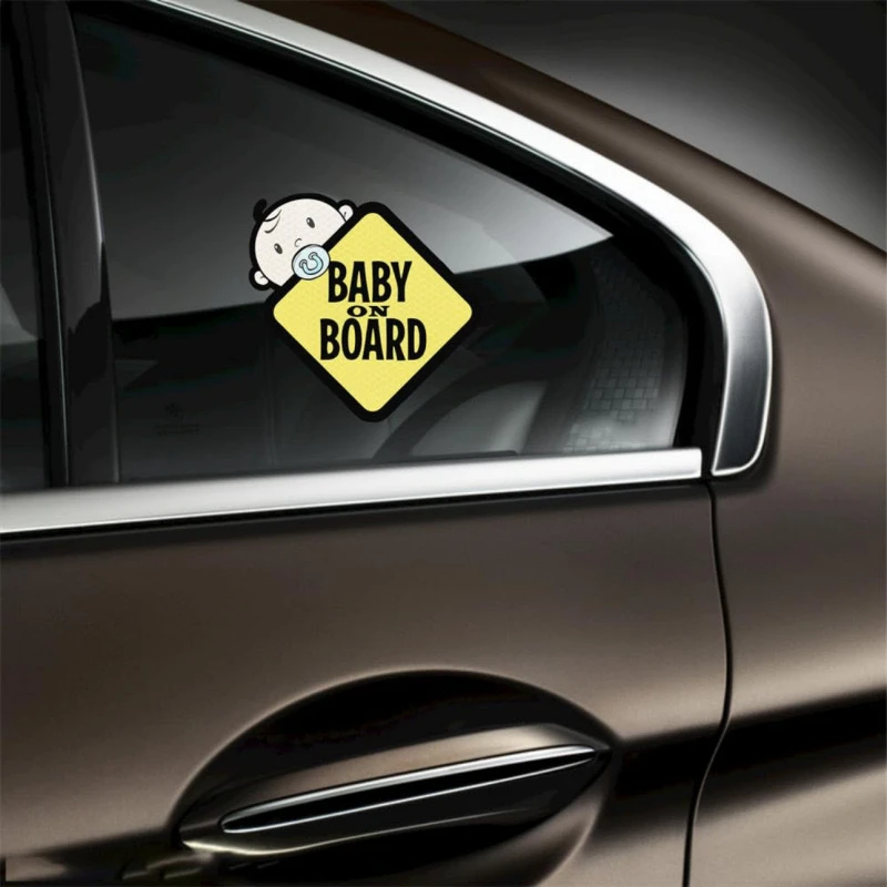 Adesivi per auto per bambini con forte riflessività, resistenti all'acqua e al sole, adatti per la sicurezza, con logo auto, adatti per la parte posteriore riflettente - immagine 5