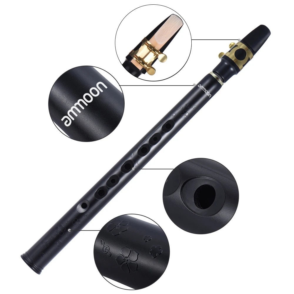 ammoon Mini Pocket Bb Saxophone Sax ABS with Alto Mouthpieces 10pcs Reed Carrying Bag Woodwind Instrument Saxophone Accessories saxophone musical instrument saxophone parts accessories