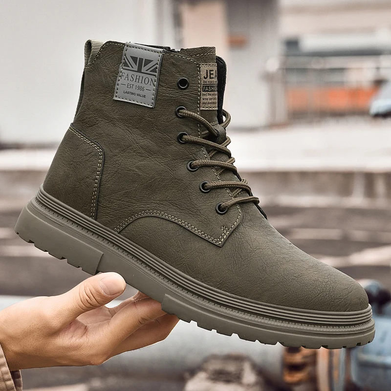 Botas-de-cuero-genuino-italiano-para-hombre-botines-informales-de-alta ...