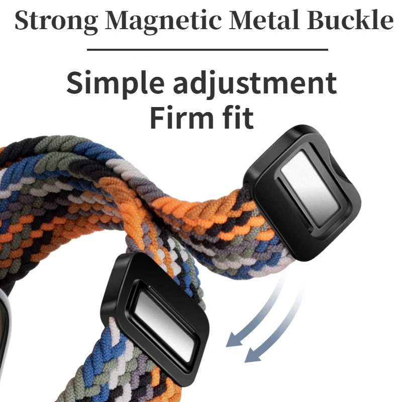 Nylon Braided Magnetic Sport Strap - Comfortable Metal Design for Smartwatch Accessories