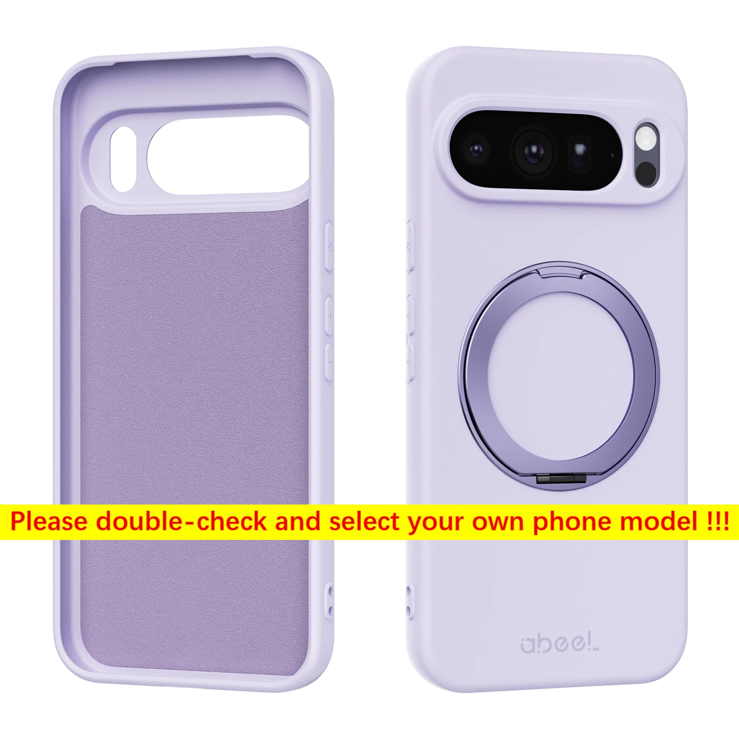Luxury Silicone Phone Case with 360° Rotating Magnetic Holder and Stand, Skin-Friendly Feel