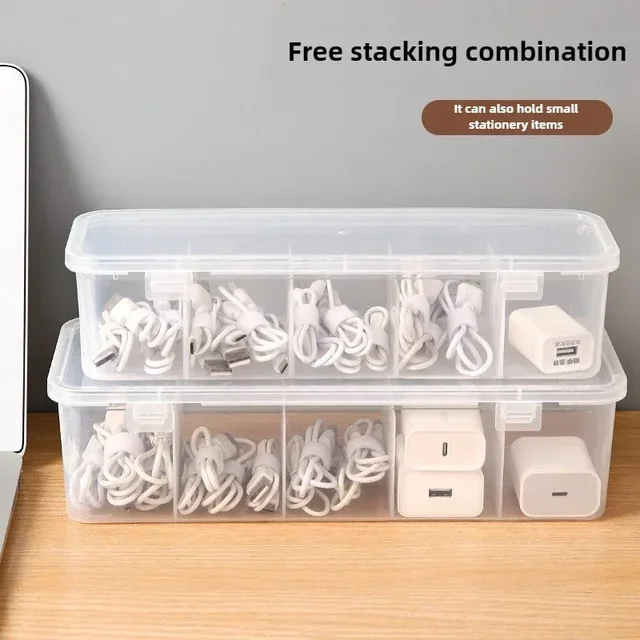 Transparent Data Cable Organizer Box 1