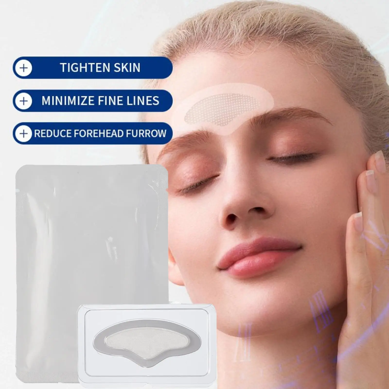 

Hyaluronic Acid Microneedle Forehead Patches Mask Anti Wrinkle Forehead Firming Mask Frown Lines Treatment Stickers Anti-Aging