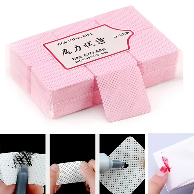 Lint-Free Wipes Napkins Nail Clean Paper Manicure Cotton Pad Eyelash Glue  Wipes UV Gel Nail Polish Remove Gel Pad Dust Powder - AliExpress