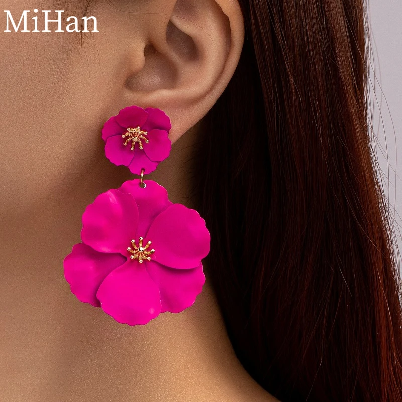MiHan Fashion Jewelry Vintage Temperament Flower Earring For Women Female Gifts Sweet Design Popular Ear Accessories ear clip earrings clip earrings ear accessories