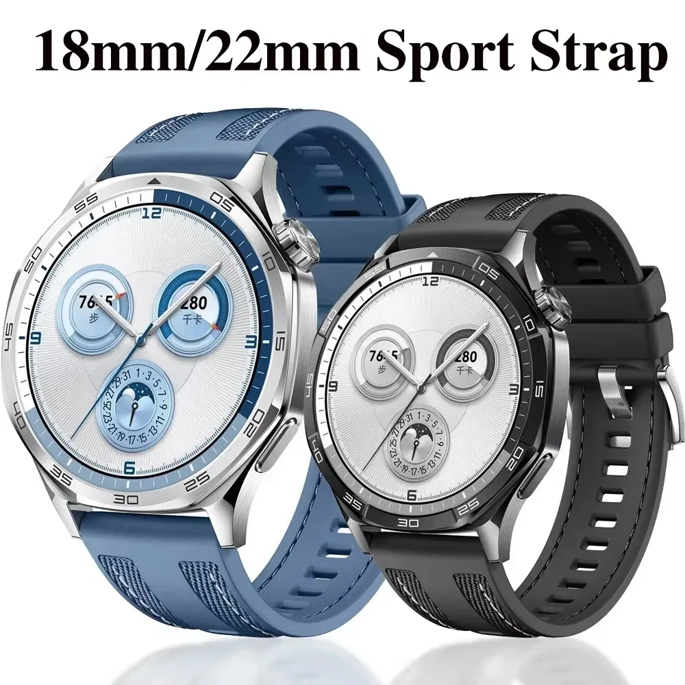 Sporty Nylon Silicone Composite Strap for Smartwatch - 18/22mm Wristband Bracelet