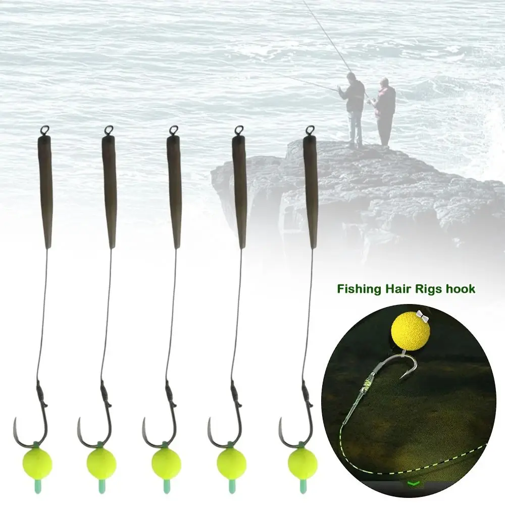 5 hameçons rigs pêche carpe 2025 - Équipement prêt taille 3#-10# - Montages complets pêche