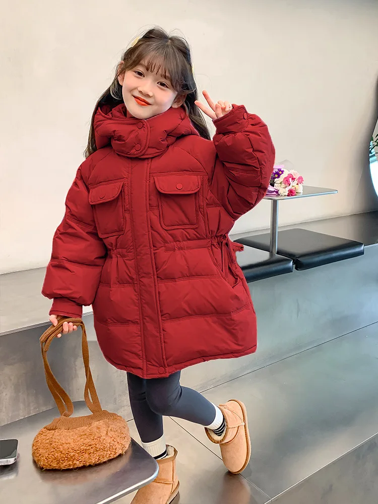 Dicke Mädchen warme Parka Kinder Jacke Winter lässig Teenager