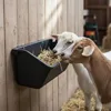 10 Pack Hanging Goat Feeder and Duck Feed Trough, 5 Qt Fence Mounted Livestock Manger Heavy Duty Plastic Mineral Bucket and Wat