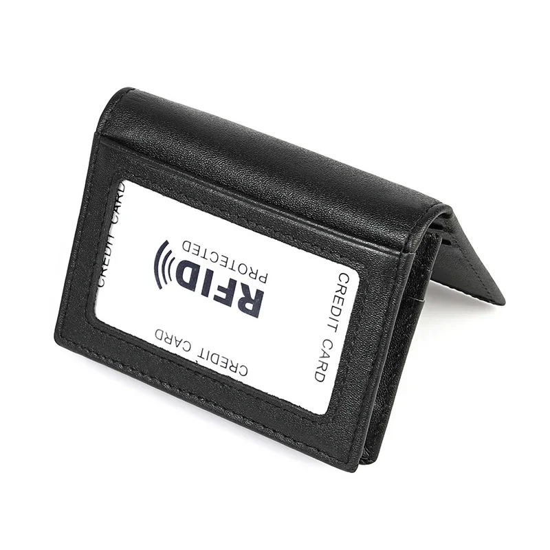 Leather Wallet Wallet Card Holder Card Holder Credit Card Holder Credit Card Wallet Business Card Holder New Men Wallets Genuine Leather Short Coin Purse Small Credit Card Holder Wallet for Male Black RFID Card Holder Bifold Cover