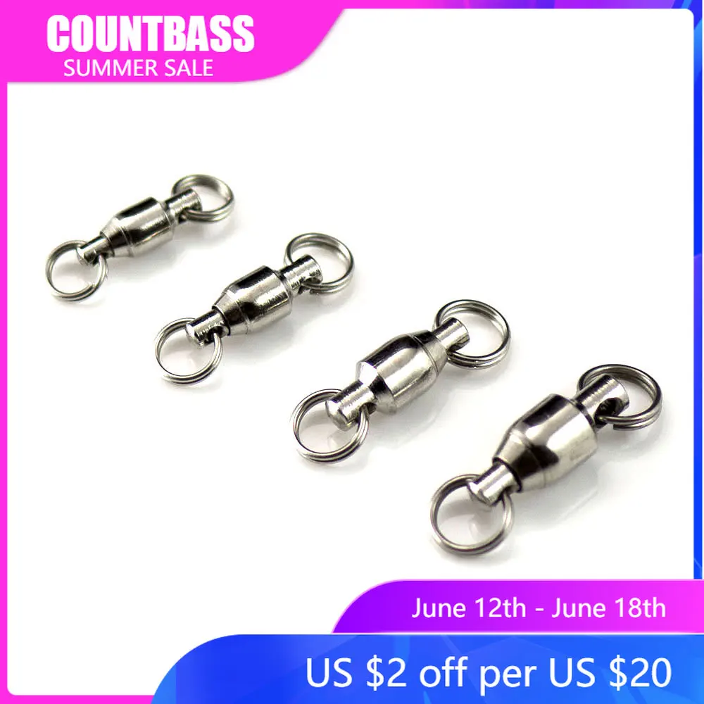 Ball Bearing Swivel Split Ring Ball Bearing Swivels Fishing 50pcs 1
