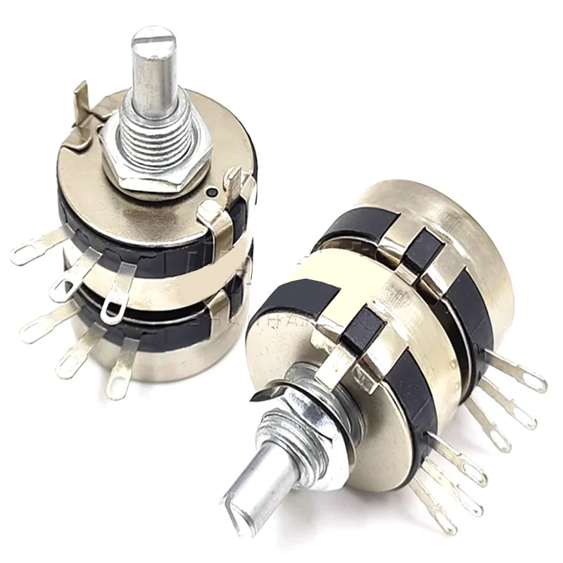 1PC WTH118 2W Double Membrane Potentiometer Single Circle Resistor 3k3 1K 2K2 4K7 10K 22K 47K 100K 470 1M Round Shaft 20mm Multiturn Potentiometer Linear Potentiometer Rotary Potentiometer Potentiometer Kit Trimmer Potentiometer Adjustable Resistor Electronic Components