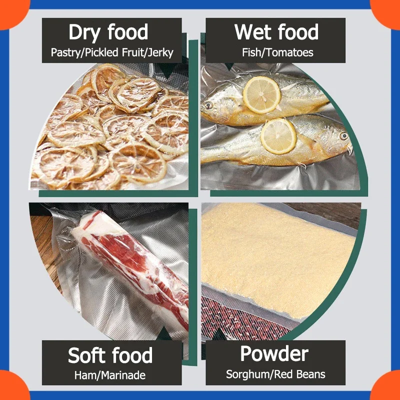 Vacuum Sealer Kitchen Food Storage Dry/Wet Food Vacuum Packing Machine Household Fresh Food Packing Machine Built-in Cutter