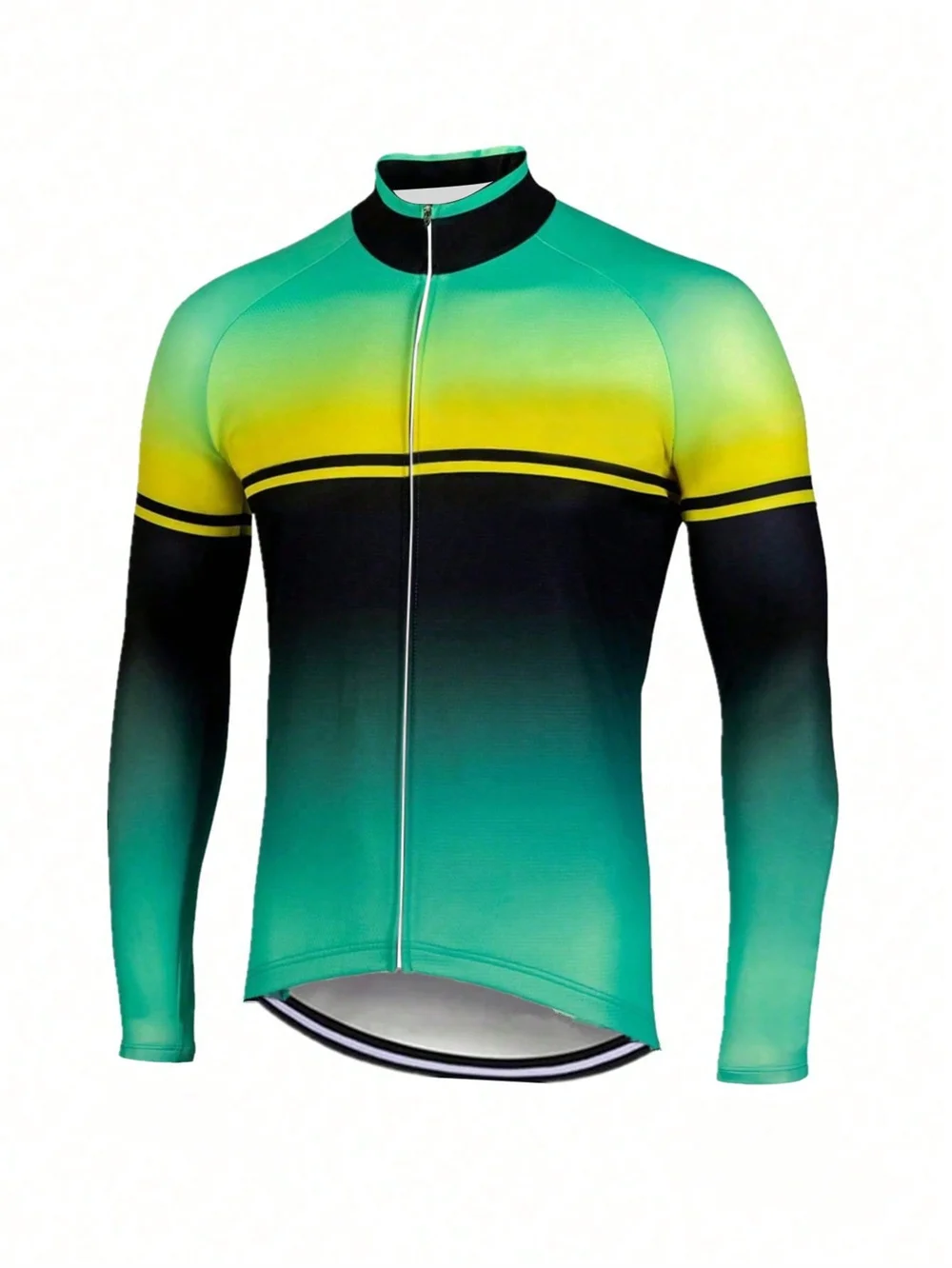 thumbnail image 1 of Maillot de ciclismo para hombre de manga larga, maillot de ciclismo de carretera con cremallera completa y bolsillos, ropa de ciclismo transpirable de secado rápido, 1 of 5