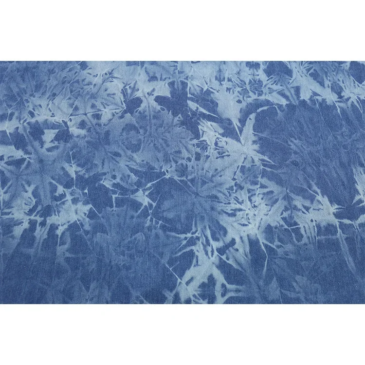 No Elastic Embroidered Denim Fabric for Bag Tie Dye Use Home 10*10 Diagonal Pattern Blue Jeans Material Boys Girls Children