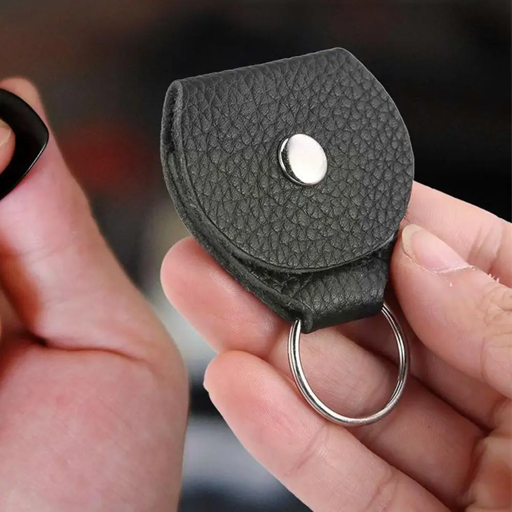 Guitar Pick Holder Genuine Leather Guitar Accessories Bag Shape Keychain Plectrum Cases 1Pcs Guitarra X2S6