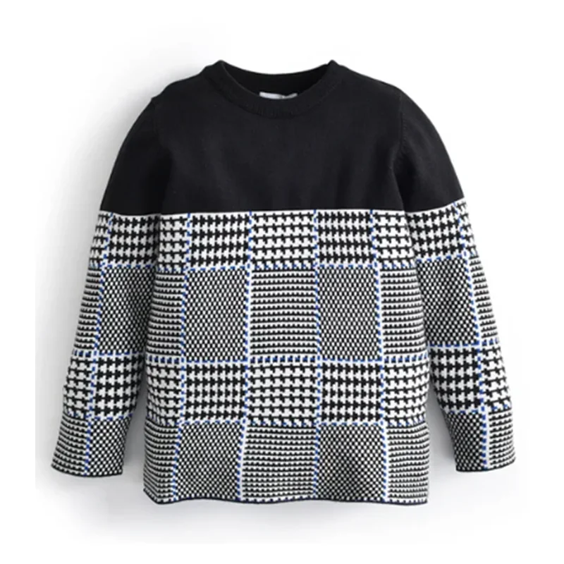Повседневный клетчатый хлопковый свитер для мальчиков 2024, одинаковый свитер для брата, детская одежда для ветеранов, топ Повседневный клетчатый хлопковый свитер для мальчиков 2024, одинаковый свитер для брата, детская одежда для ветеранов, топ