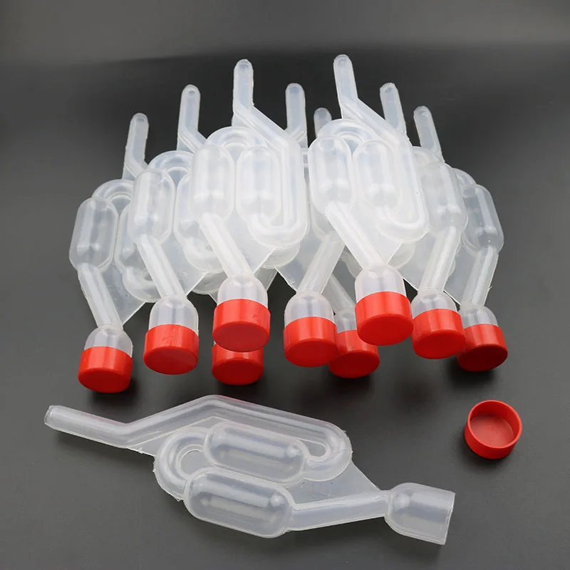 10 in 1 Wine AirLock Beer Brewing Fermentation Check Valve S-Shape Plastic Air Lock Water Seal Home Wine making Exhaust Valve