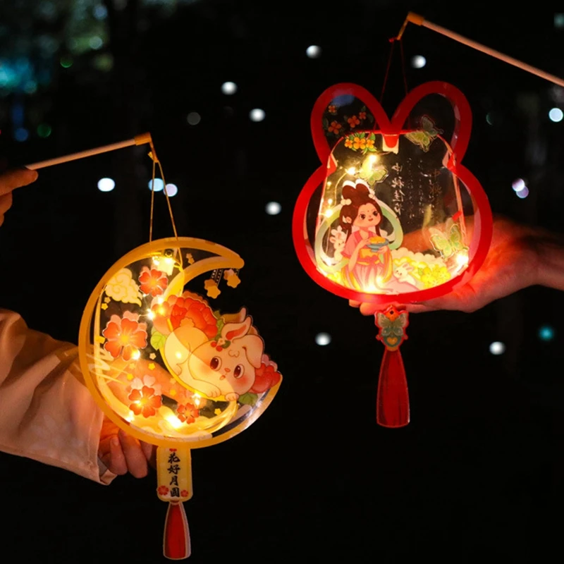 Chinese Lantern Paper Lanterns 2025 Mid-Autumn Lantern Retro Lantern Palace Lanterns Glowing Blossom Lamp DIY Material Package - Image 2