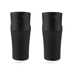 Soccer Shin Guard Sleeves with Enhanced Crashproof Protection - M (Black - only sleeves)