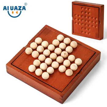 AIUAZA Legno Indipendente Singolo Nobile Scacchi Gioco educativo da tavolo per bambini Classico Peg Solitario Giocattoli all'ingrosso 1