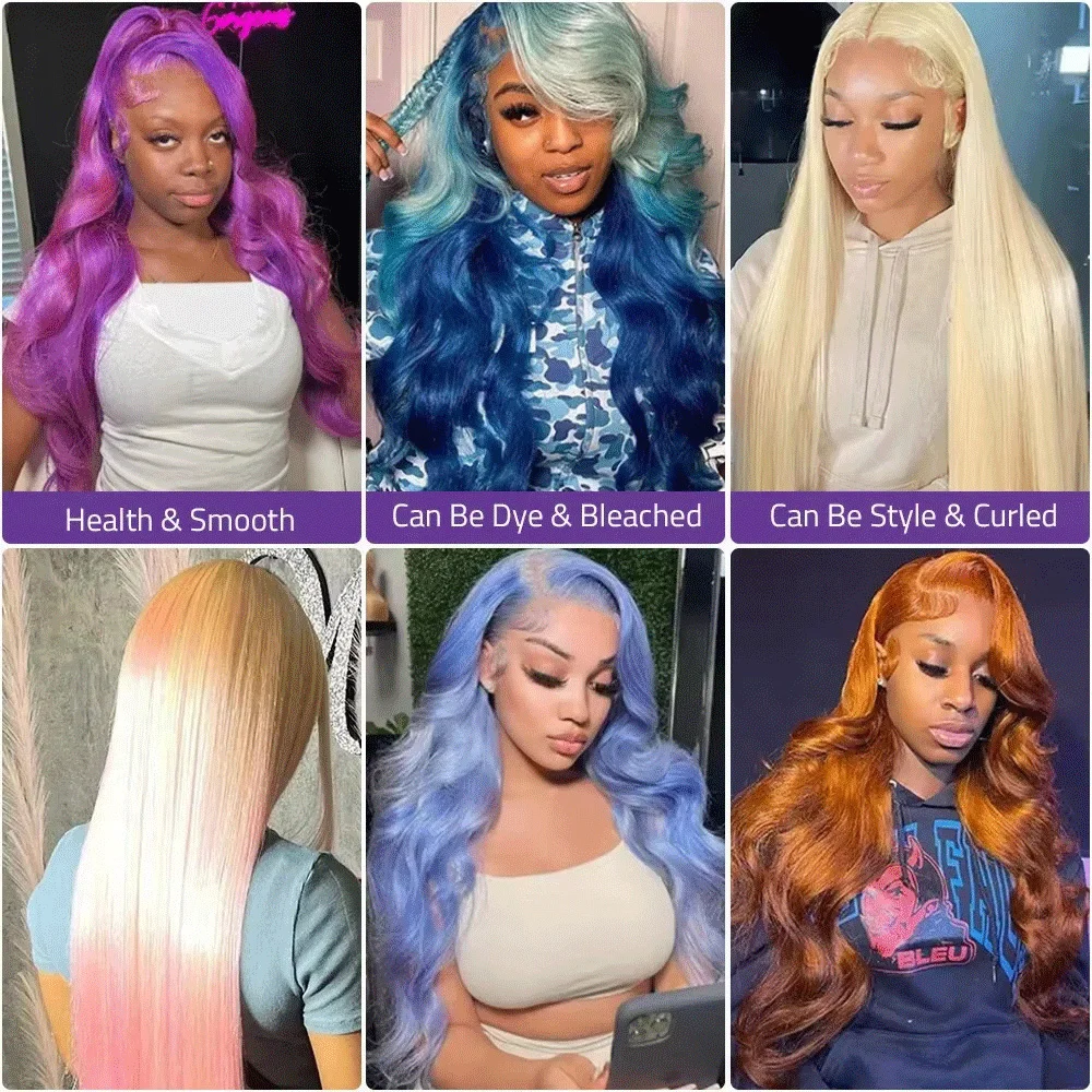 40 Inch 613 Honey Blonde Colored Body Wave Lace Frontal Human Hair Wig Preplucked 13x6 HD Lace Front Wigs For Women 200% Density 4