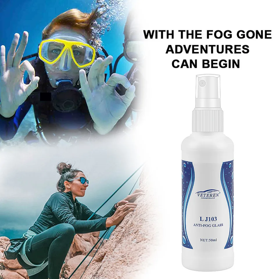 Spray Anti-Buée Pour Lunettes - 2 Flacons + Chiffon - Compatible Lunettes De Natation, Plongée, Ski, Sport