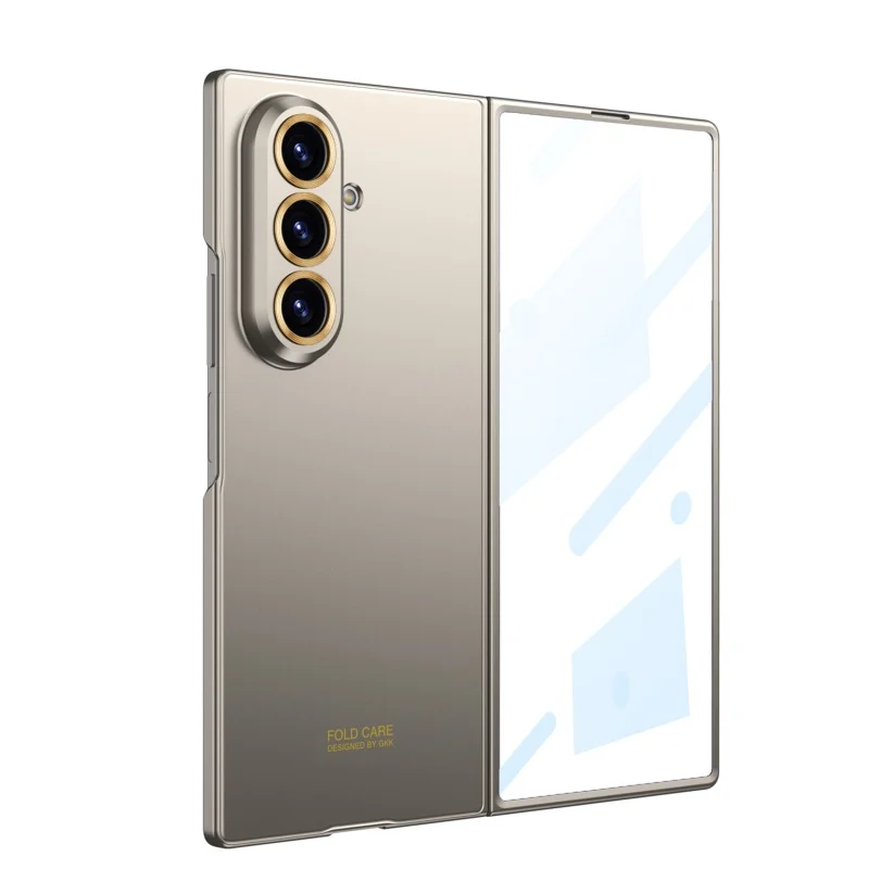 جراب Galaxy Z Fold نحيف مطفي مع واقي شاشة زجاجي