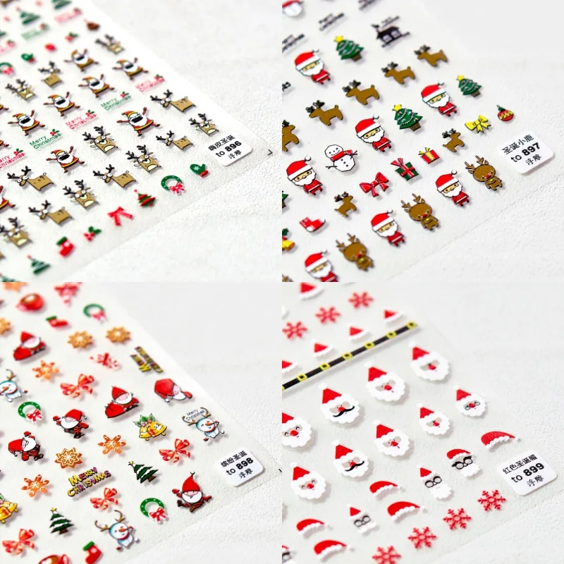 

[Meow.Sensei] Relief 896 Hot Adhesive Cute Nail Stickers Japanese Stickers Nail Stickers Relief Christmas
