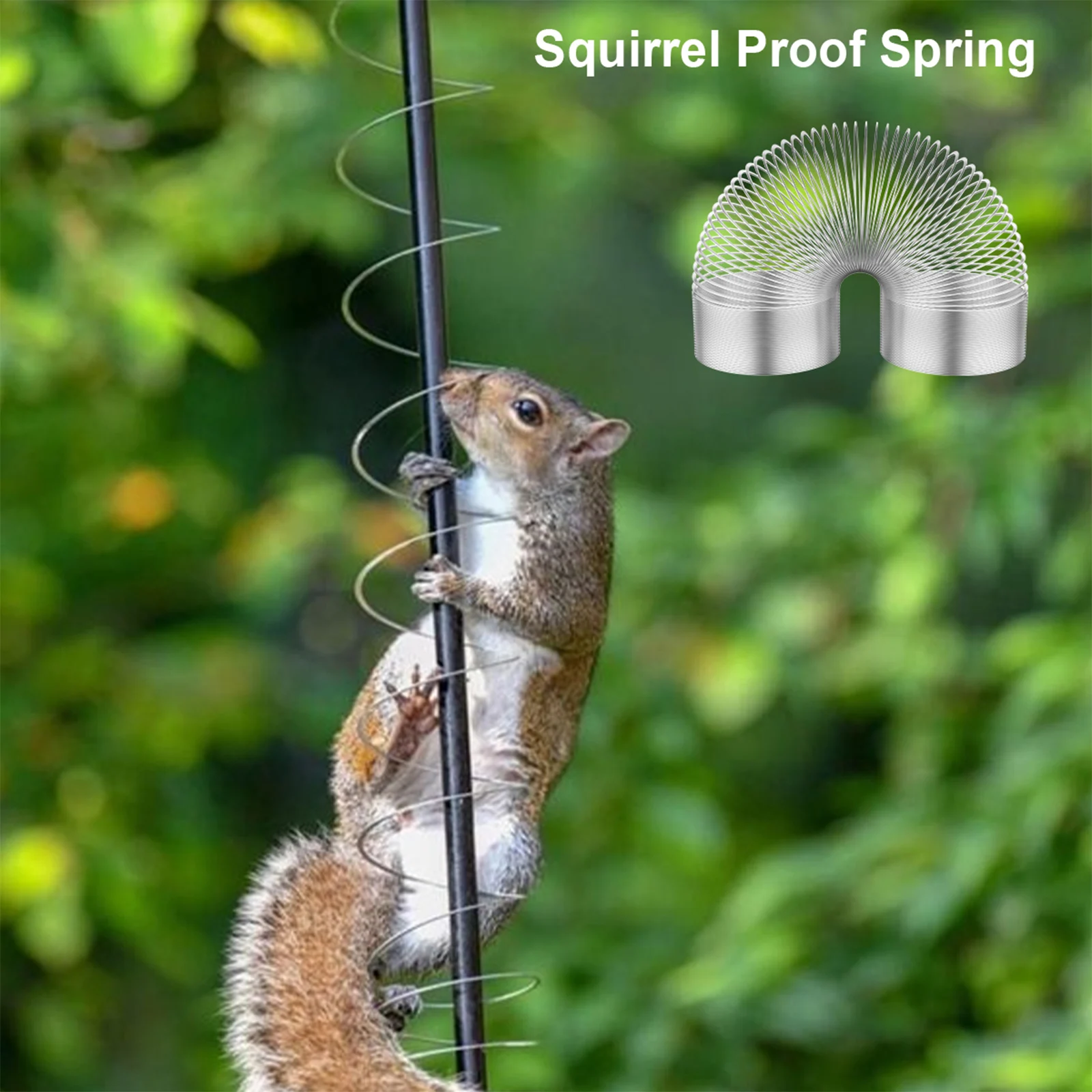 Squirrel-Proof Spring Device Coil Compression Spring Bird Feeder Poles Squirrel Baffle for Outdoor Bird Feeder Poles Accessories