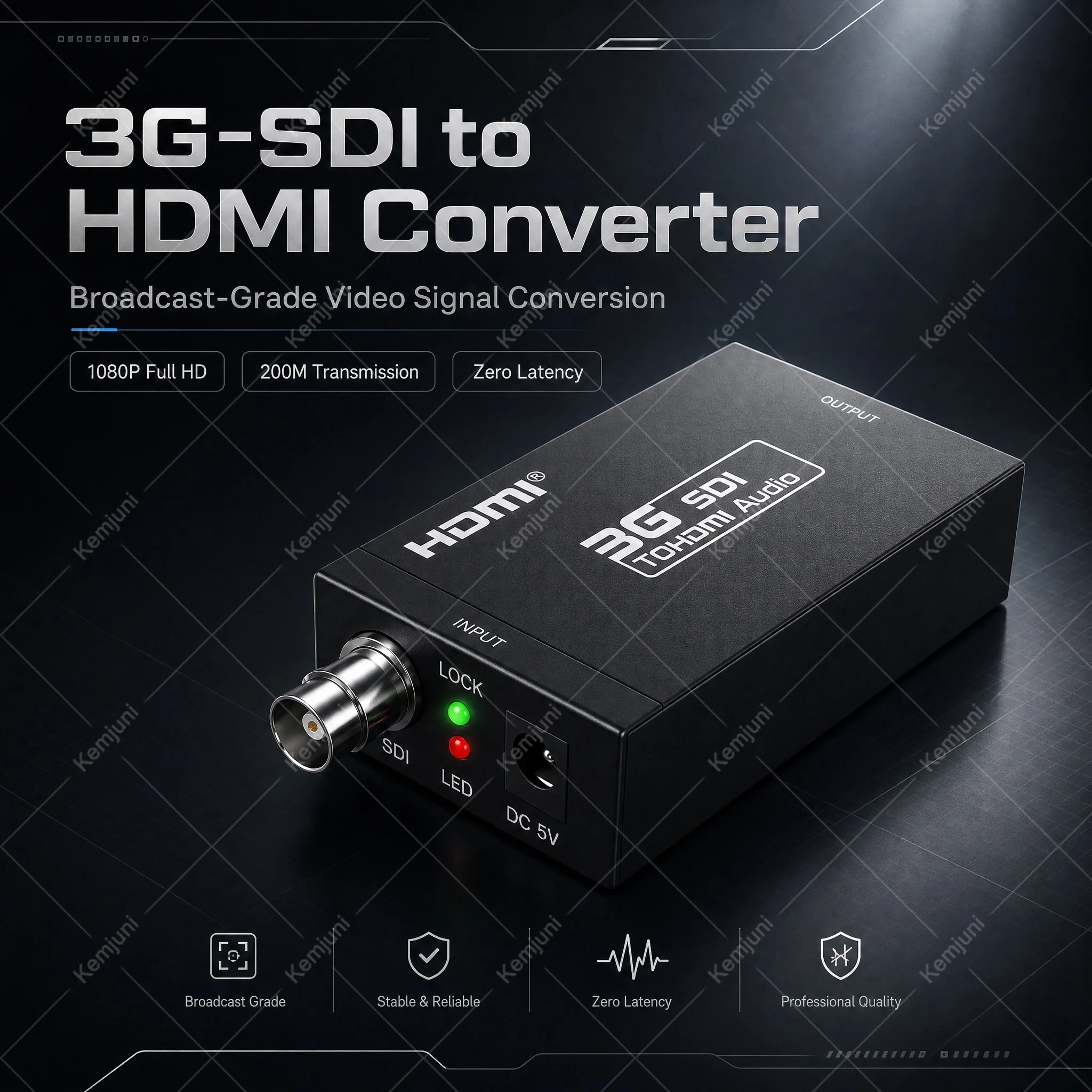 SDI-HDMI 변환기 3G-SDI 방송 등급 HD 1080P/60HZ 감시 카메라 화상 회의 라이브 스트리밍에 적합