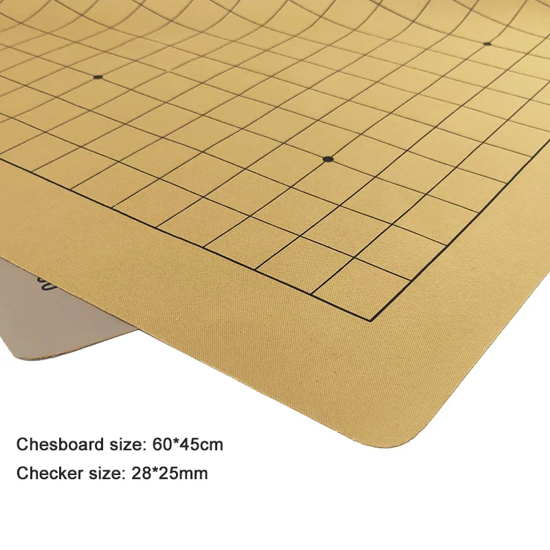 Go Game Chinese Weiqi Board Game Luxury Wooden Go Jar PU 60x45cm Chessboard Checker 28x25mm Plastic Chess Pieces