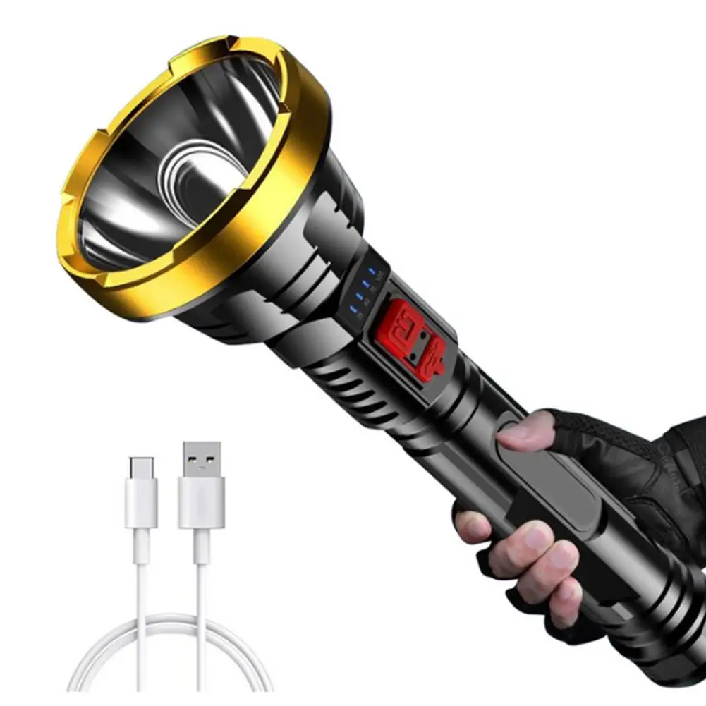 Outdoor LED Flashlight 100000lm Rechargeable Waterproof High Power 1000m Long Range Camping