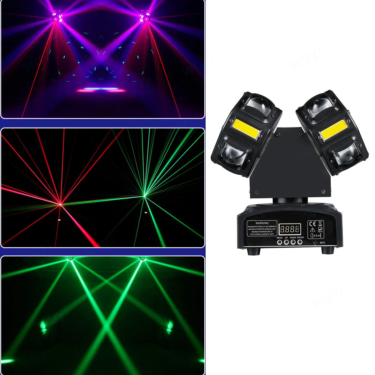 

2 Arms Rotating Moving Head Light Bar Ktv Nightclub Dance DMX Voice Controlled Laser Beam Flashing Party Multifunction Light