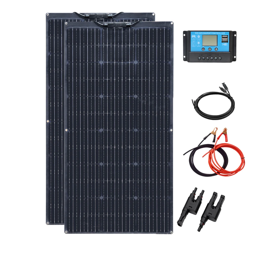 100 Watt Solar Panel Kit - Flexible Charger For RV, Boats, Ring Cameras & Outdoor Gear
