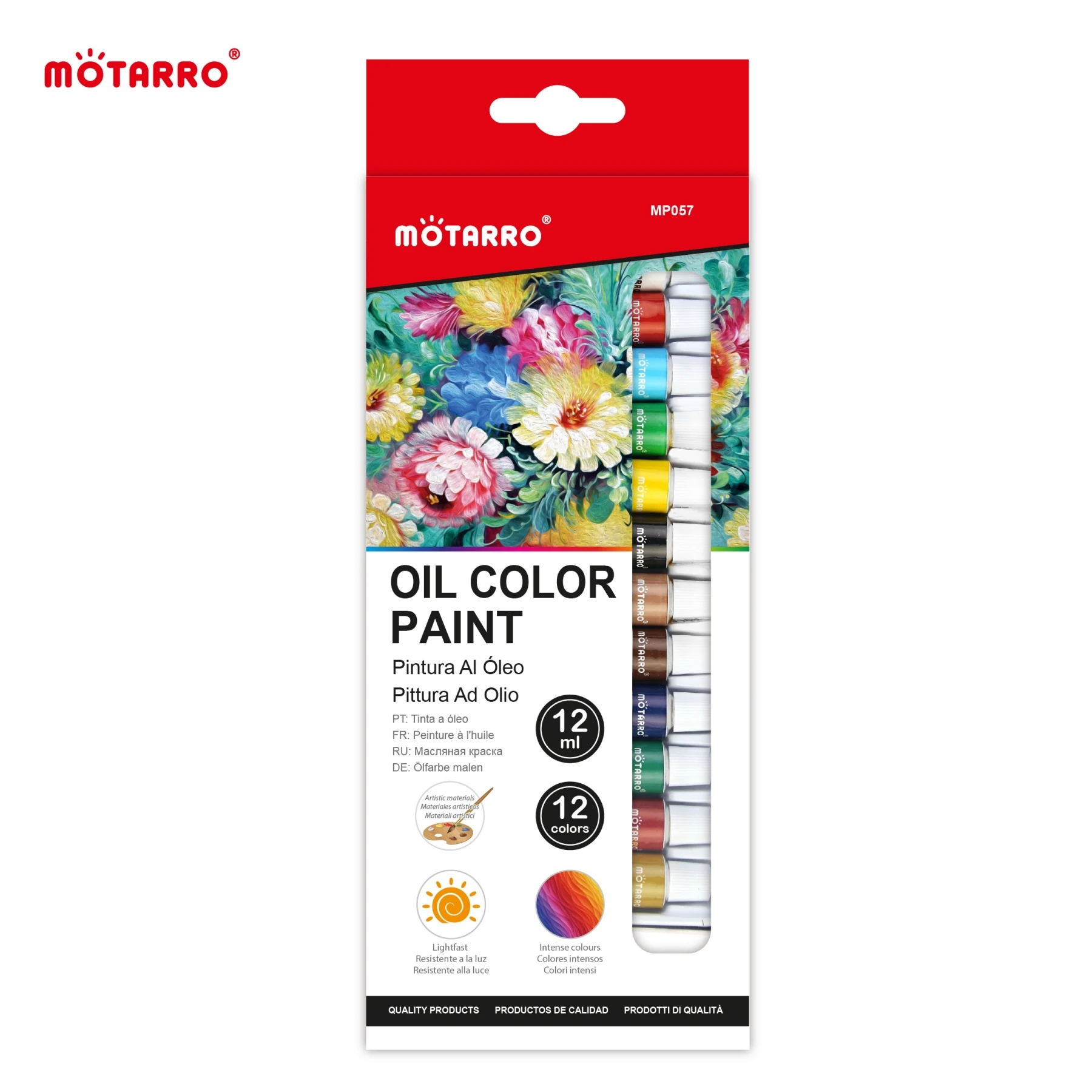 Oil paint 12 Color set in 12ml tubes Rich vivid colors Oil color paint For students Beginners painting supplies