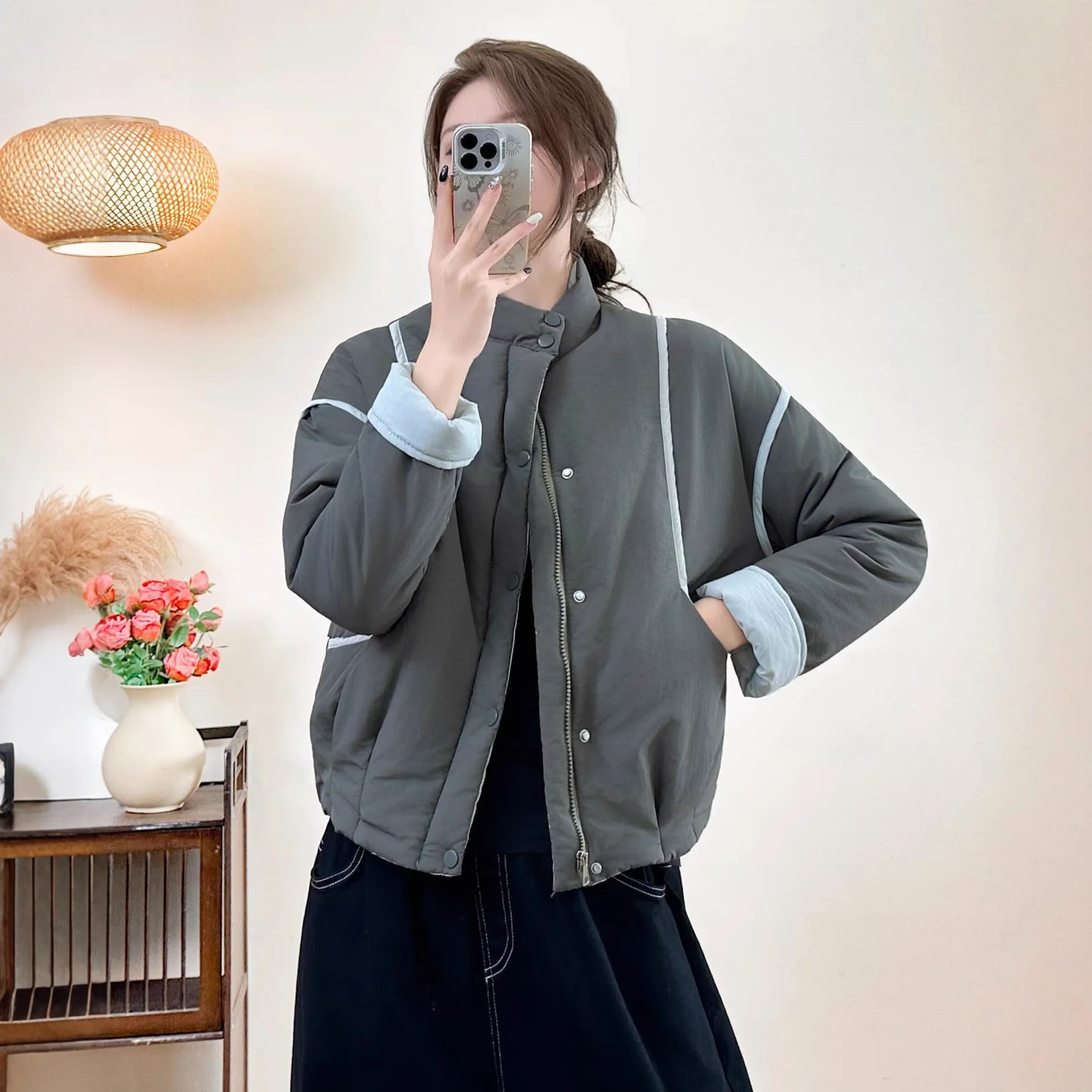 XXXXL Fashion Plus Size Women's Parkas New Autumn Winter Style Casual stand-up Collar Padded Jacket Casual Warm Short Coat 1397